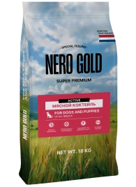 Сухой корм NERO GOLD для собак и щенков "Мясной коктейль", 18 кг