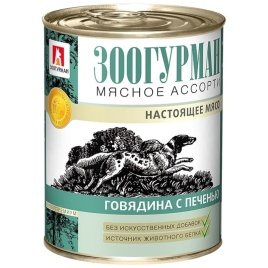 Влажный корм Зоогурман для взрослых собак всех пород с говядиной и печенью - 350 г