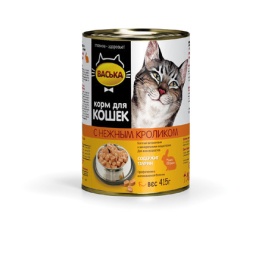 Влажный корм Васька для кошек с нежным кроликом в соусе - 415 г