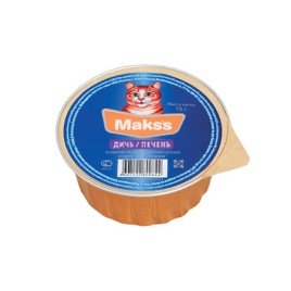 Влажный корм Maks's для кошек с дичью и печенью - 75 г