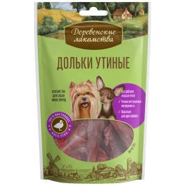 Лакомство «Деревенские лакомства» дольки утиные для собак миниатюрных пород, 55 г
