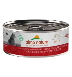 Влажный корм Almo Nature для кошек с курицей и креветками в желе, 100 г