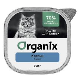 мВлажный корм Organix Preventive Line паштет с кроликом для кошек, 100 г