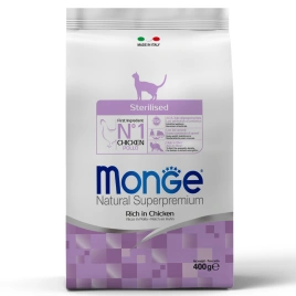 Сухой корм Monge Cat Daily Line Sterilised Chicken для стерилизованных кошек с курицей, 400 г