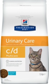 Hill's Prescription Diet c/d Multicare Urinary Care корм для кошек диета для поддержания здоровья мочевыводящих путей с океанической рыбой 1,5 кг