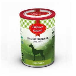 Родные корма Мясное угощение с Ягненком консервы для собак 340 г