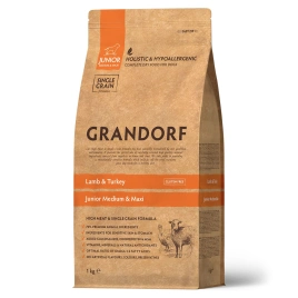 Сухой корм Grandorf Lamb & Turkey Junior Ягненок с индейкой для юниоров всех пород, 1 кг