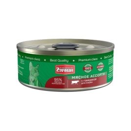 Четвероногий Гурман Мясное ассорти с говядиной для кошек 100 г
