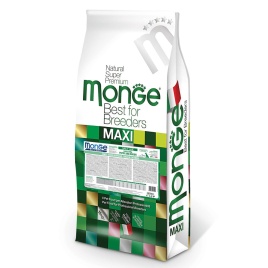 Сухой корм Monge Natural Maxi Puppy & Junior с курицей для щенков крупных пород, 15 кг