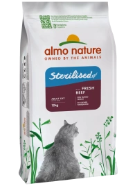 Сухой корм Almo Nature Sterilised, для стерилизованных кошек со cвежей говядиной и коричневым рисом, 12 кг