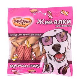 Мнямс лакомство Mixmallows жевалки для взрослых собак и щенков с птицей, говядиной и ягненком - 150 г