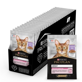 Влажный корм Purina Pro Plan Delicate для взрослых кошек с чувствительным пищеварением, с индейкой в соусе, 85 г