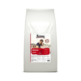 Сухой корм Karmy Medium Junior для щенков средних пород с индейкой 15 кг