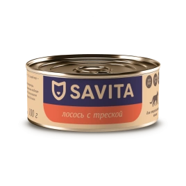 Влажный корм SAVITA для  стерилизованных кошек с лососем и треской, 100 г