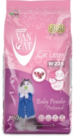 Van Cat комкующийся наполнитель без пыли с ароматом детской присыпки, 20 кг