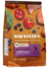 Сухой корм NOW'KITCHEN Fresh Large Adult для взрослых собак крупных пород со свежей индейкой,уткой,лососем, 1.59 кг