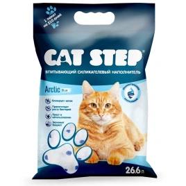 Силикагелевый наполнитель Cat Step Arctic Blue впитывающий, 26,6 л