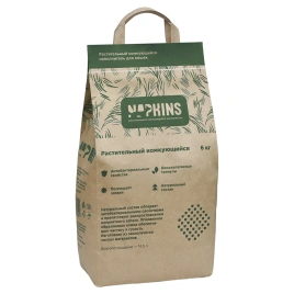 Наполнитель Napkins растительный комкующийся, 14.5 л