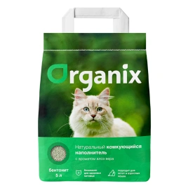 Наполнитель Organix комкующийся с ароматом алоэ вера, 8 л