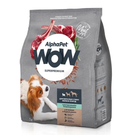 Сухой корм ALPHAPET WOW Superpremium Turkey & Rice для взрослых собак мелких пород, с индейкой и рисом, 500 г