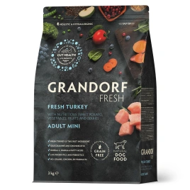 Сухой корм Grandorf Fresh Dog Turkey &amp; Sweet Potato для взрослых собак мелких пород диетическая формула для особо аллергичных собак индейка, с бататом, 3 кг