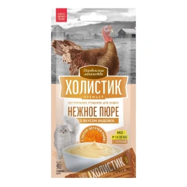 Влажный корм «Деревенские лакомства» «Холистик Премьер» нежное пюре со вкусом индейки с икрой летучей рыбы для кошек, 40 г