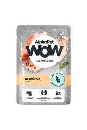 Влажный корм ALPHAPET WOW Superpremium Chicken для взрослых кошек, с цыплёнком, 85 г