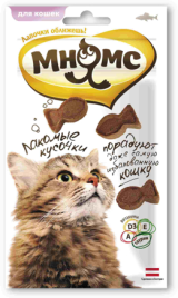 Мнямс лакомые кусочки со вкусом лосося для кошек - 35 г