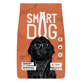 Сухой корм Smart Dog для взрослых собак крупных пород с чувствительным пищеварением, с индейкой, 3 кг