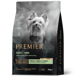 Сухой корм Premier со вкусом ягненка и индейки для взрослых собак мелких пород, 8 кг