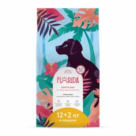 Florida cухой корм для взрослых собак малых пород с ягненком и грушей 14 кг