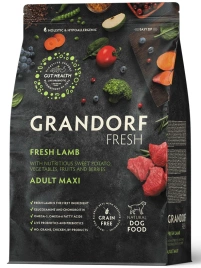 Сухой корм Grandorf Fresh беззерновой ягненок с бататом для взрослых собак крупных пород, 10 кг