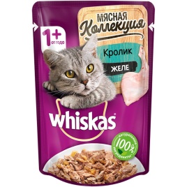 Whiskas Meaty влажный корм для кошек Мясная коллекция с кроликом в паучах - 85 г