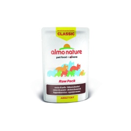 Almo Nature Classic Raw Pack Adult Cat Chicken Drumstick паучи с 75% мяса (куриные бедрышки) для взрослых кошек - 55 г