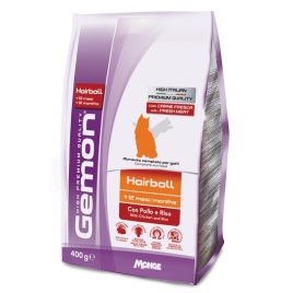 Gemon Cat Hairball сухой корм для взрослых кошек для выведения шерсти из желудка с курицей и рисом - 400 г