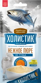 Влажный корм «Деревенские лакомства» «Холистик Премьер» нежное пюре из тунца с икрой летучей рыбы для кошек, 40 г