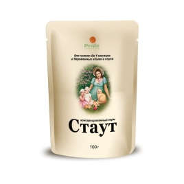 Стаут влажный корм для котят до 4 месяцев и беременных кошек всех пород с мясом, рыбой и овощами в соусе - 100 г