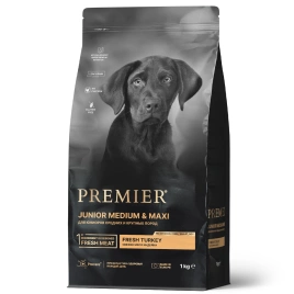 Сухой корм Premier Dog Turkey JUNIOR Medium&Maxi для юниоров средних и крупных пород свежее мясо индейка 1 кг
