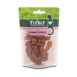 TiTBiT Соломка куриная для кошек, сушеные лакомства - 25 г
