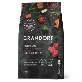 Сухой корм Grandorf Fresh Dog Lamb &amp;amp; Sweet Potato для щенков всех пород беременных и кормящих собак беззерновой ягненок, с бататом, 10 кг
