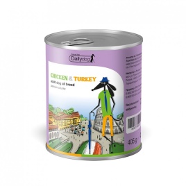 Dailydog casual Консервы для собак премиум кусочки курицы и индейки - 405гр