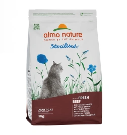 Сухой корм Almo Nature Sterilised, для стерилизованных кошек со cвежей говядиной и коричневым рисом, 2 кг