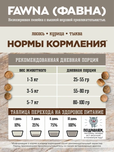 Сухой корм Fawna с лососем, тыквой и красными ягодами для взрослых кошек, 7,5 кг фото 5