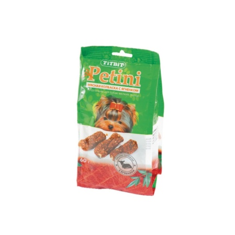 Titbit колбаски Petini с ягненком - пакет 60 г фото 2