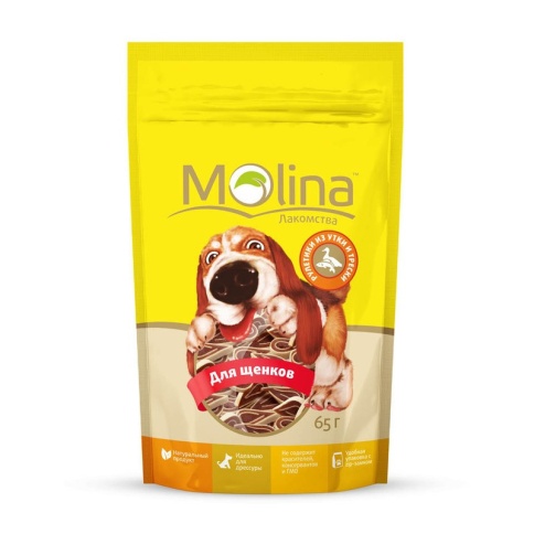 Molina Лакомство для щенков Рулетики из утки и трески 65 г 1 ш фото 1