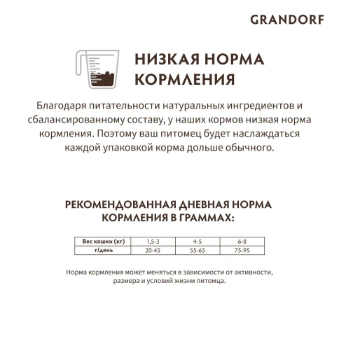 Сухой корм Grandorf Holistic Skin & Coat Care белая рыба с индейкой для кошек, 400 г фото 9