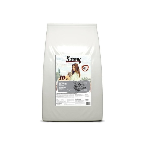 Сухой корм Karmy British shorthair для взрослых кошек породы британская короткошерстная с индейкой 10 кг фото 1