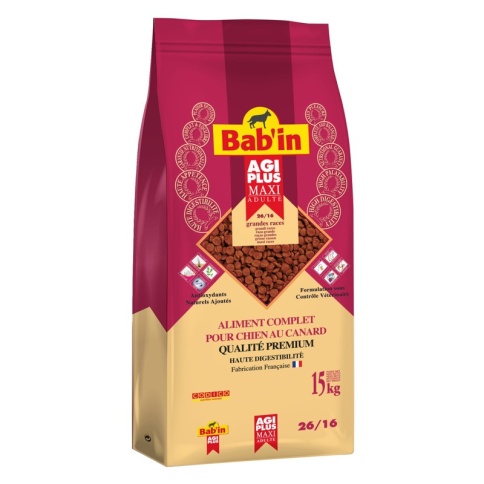 Babin Agi Plus сухой корм для собак крупных и гигантских пород с мясом утки - 15 кг фото 1