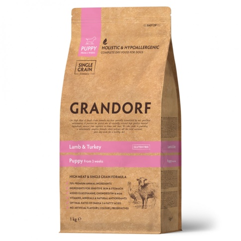 GRANDORF DOG Lamb&Turkey PUPPY (ягнёнок с индейкой для щенков) 1 кг. фото 1