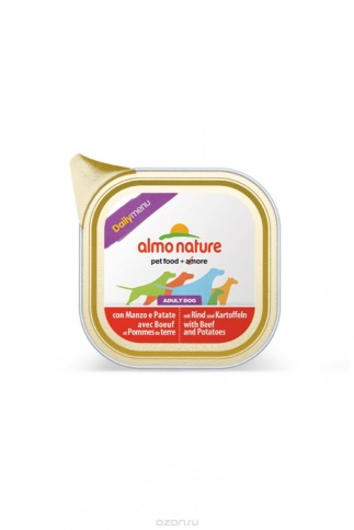 Almo Nature Daily Menu Adult Dog Beef & Potatoes консервы для взрослых собак с говядиной и картофелем - 300 г фото 1